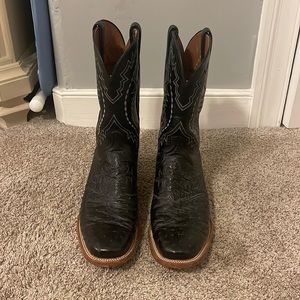 Lucchese mens ostrich cowboy boots